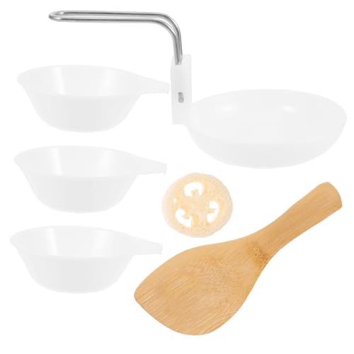 VICASKY 1set Reusable Plastic Camping Utensils Set Outdoor Cookware Bowls Soup Spoon Rice Spoon Cleaning Ball Compact Elegant Picnic Bowl Easy Outdoor Adventures