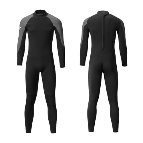 TOVCHEI 3MM Wetsuit Men's Long-Sleeved One-Piece Diving Suits Women Warm Cold-Proof Anti Jellyfish for Surfing Scuba Sailing,Black,4XL