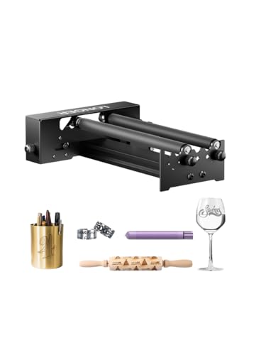 Longer Laser Rotary Roller for Cylindrical Engraving 360 Y-Axis Auto-Rotation Adjustable 6-200mm Diameter Wine Glass Tumbler Ring Engraver Compatible with Most Laser Engraving Machines
