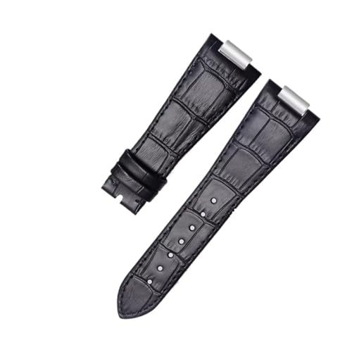 Bracelet de montre en cuir veau compatible Nautilus avec embout et boucle papillon