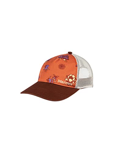 Marmot Alpine Soft Mesh Trucker, Gorra de béisbol, Gorra con protección UV, Ajustable, para Actividades en el Exterior, Deportes y Viajes, Amber DJ Javier, S/M