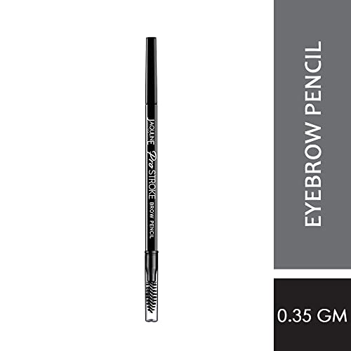 Image of JAQULINE USA Pro Stroke Eyebrow Pencil | Waterproof & Smudge-Proof | One Swipe Application | Natural & Long-Lasting Finish | For Denser, Fuller Eyebrows | Easy to Use | Cruelty-Free | Black, 0.35g