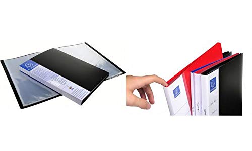 Exacompta - Portalistini in formato DIN A4, in PP, 20 buste, nero, 1 confezione, contenuto della confezione: 20 buste