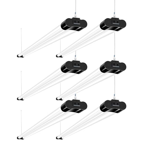 hykolity 6 Pack 4FT Linkable LED Shop Light, Utility Shop Light Fixture, 4400lm, 42W [250W...