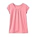 Short Sleeve Tops for Girls Dressy Pleated Front Summer Loose Back Blouse Tunic Tee Shirts for 5-15 Years