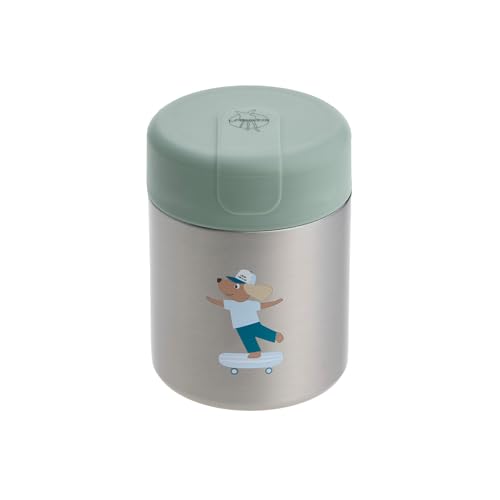 LÄSSIG Baby Kinder Thermo Warmhaltebox Brei Snacks auslaufsicher Edelstahl 315 ml/Food Jar Tiny Team Dog