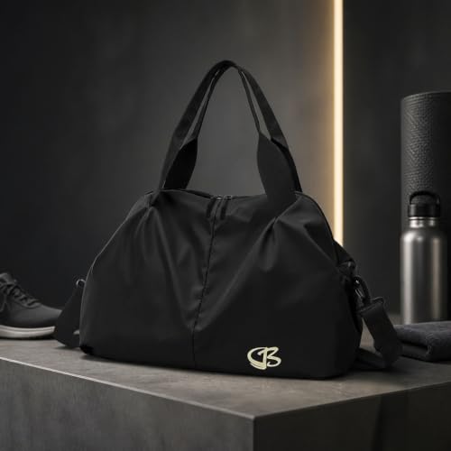 Fitness Bag for Women Small Black, 17" Gym Bag with Wet Pocket Waterproof Portable Sports Tote for Swimming, Weekend Travel - image 8