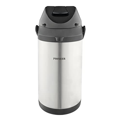 Pioneer brocca termica 4,0 L in acciaio inossidabile con leva, thermos a tenuta stagna per bevande calde e fredde, distributore di bevande con pompa facile da usare per eventi