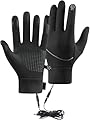Heated Gloves for Men & Women, USB Electric Heating Gloves with Touchscreen, Waterproof Windproof Thermal Winter Gloves for Motorcycle Riding, Skiing, Hiking & Outdoor Work