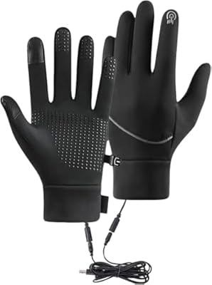 Heated Gloves for Men & Women, USB Electric Heating Gloves with Touchscreen, Waterproof Windproof Thermal Winter Gloves for Motorcycle Riding, Skiing, Hiking & Outdoor Work