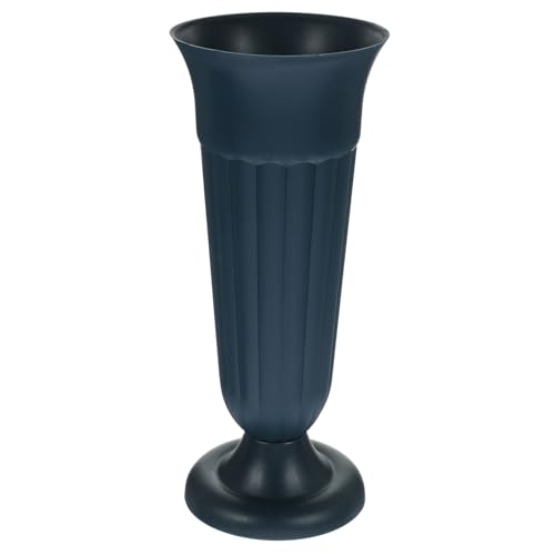 PAMINGONO Vaso per Fiori da Tomba in Verde Scuro con Base Urna Memoriale Robusta per Decorazioni Cimitero e Composizioni Floreali Funebri
