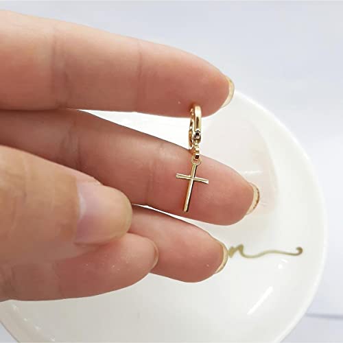 Brinco Cruz Argola Pingente Crucifixo SemiJoia