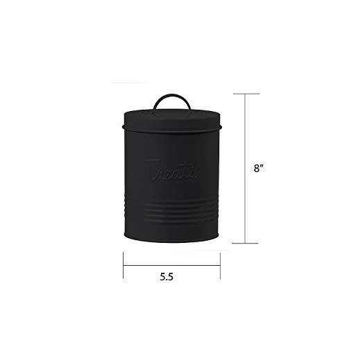 Amici Pet Retro Metal Storage Canister Treats Jar, 72 Fluid Ounces, Matte Black #TOP1