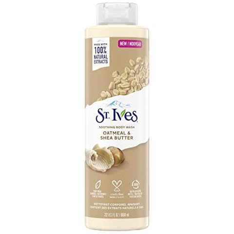 St. Ives Soothing Body Wash (650ml) Moisturising Cleanser Oatmeal & Shea Butter Made with Plant-Based Cleansers & 100% Natural Extracts 16 oz Shower Gel Cover