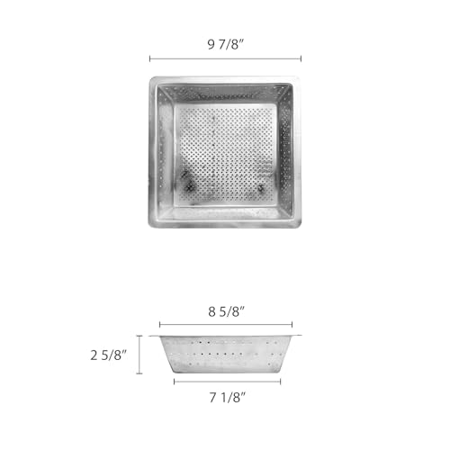 Colador cuadrado de acero inoxidable 10 x 10 x 3 pulg miniatura 5