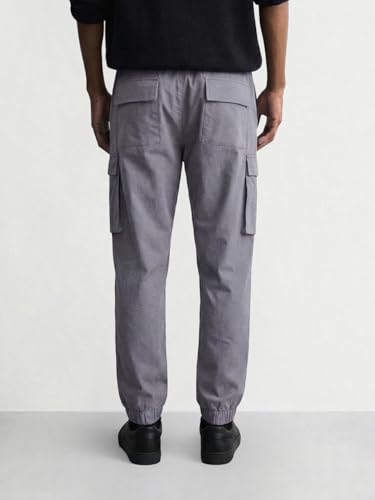 Image of The Indian Garage Co Men Relaxed Fit Mid-Rise Stretchable Cargos