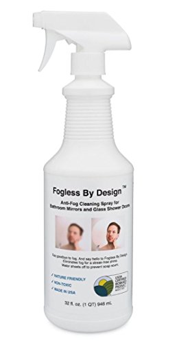 Fogless By Design Bathroom Mirror Anti-Fog Spray, 32 fl. oz