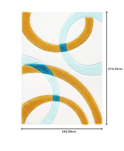 Image of Carpet Mahal Presence Gorgeous Design of Super Soft Shaggy Carpet for Living Room, Bedroom, Hall and Anywhere in Home. [6x9 feet]