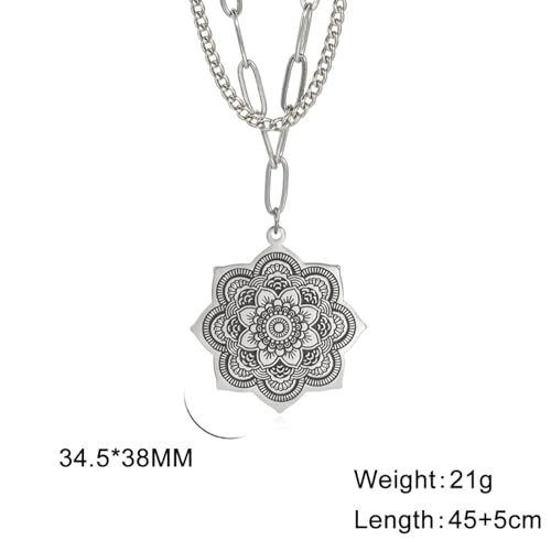Collier Pendentif Chaîne Hommes Femmes Bijoux Double Couche Multi-Usage - 5