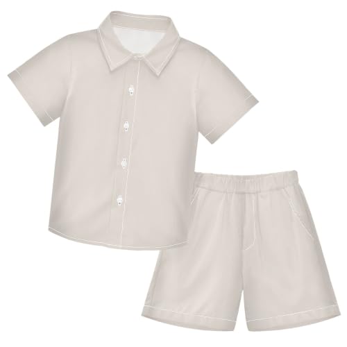 Image of 3T Toddler Boy Shorts Set Teal Hawaiian Button Down Shirts Summer Outfits for Little Boy