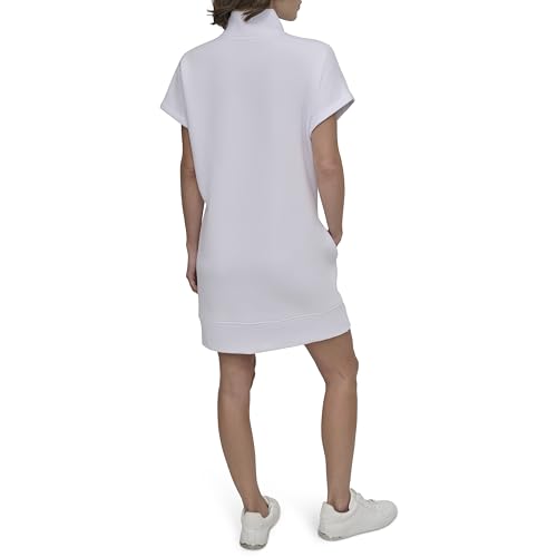 Image of DKNY Women's Short Sleeve Half-Zip Sweatshirt Dress