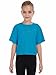 Girls Short Sleeve Crop Tops Kids Fashion Athletic Crew Neck Cropped T Shirts Casual Basic Tees Lake Blue