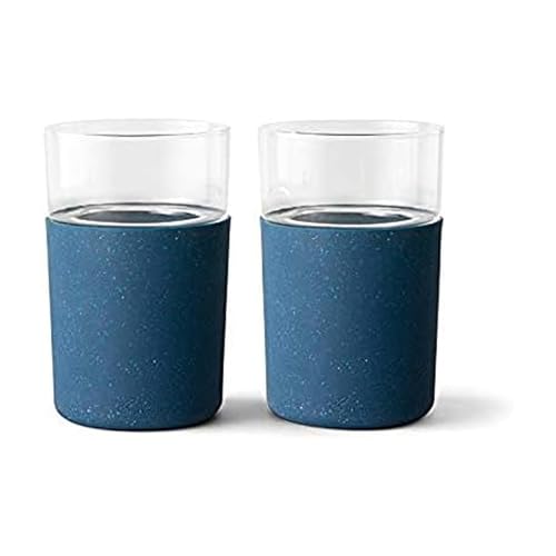 Image of Rabbit R5-21308 Freezable Glasses, Set of 2, Speckled Navy,12 fl oz