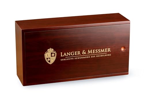 Langer & Messmer caja de limpieza de zapatos de con set de cuidado multifunción incluye cremas, cepillos y paños de algodón modelo Mannheim
