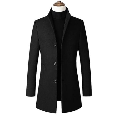 Maiyifu-GJ Men's Wool Blend Long Trench Coat Business Casual Single Breasted Pea Coats Quilted Lined Warm Winter Overcoat2