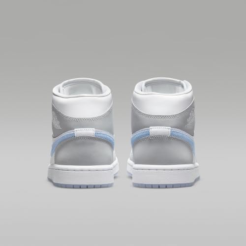 Image of Air Jordan 1 Mid Women's Shoes (White /Wolf Grey /Aluminum)