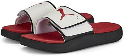 PUMA Men's SOFTRIDE Slide Hook & Loop Sandal, Black Red White, 11 | Image 5