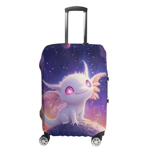 Glowing Axolotl Planets Universes Luggage Covers Washable Travel Suitcase Cover Elastic Baggage Protector