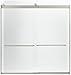 KOHLER 706007-L-NX Levity Sliding Bath Door, 62" H X 56-5/8 - 59-5/8" W, with 3/8" Thick Crystal Clear Glass and Square Towel Bars, Brushed Nickel