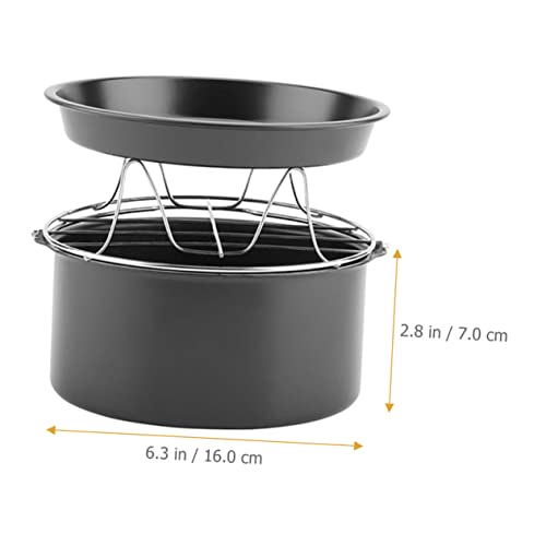 LIFKOME 1satz Air Fryer Zubehör Set Teiliges Back-set Mit Kuchenform Pizzablech Und Dampfgitter Aus Edelstahl Für Heißluftfritteusen Und Vielseitige Kochanwendungen – Bild 3