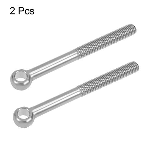 Image of uxcell M14 x 140mm Machinery Shoulder Swing Lifting Eye Bolt 304 Stainless Steel Metric Thread 2pcs
