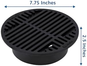NDS 10 8 in. Round Grate Spee-D Catch Basin 6 in. Drain Pipes & Fittings, Black Plastic