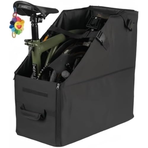 OGXN 自転車収納ボックストラベルバッグ 耐久性 折りたたみ K ダストカバー 防水ブラック バッグ収納ケ 輸送用 持ち運び用 (14〜16 インチ,K,一般的)