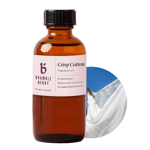 Image of Bramble Berry Crisp Cotton Fragrance Oil 2 oz | Fresh Clean Scent for Soap Making, Lotion, Linen Spray, Candles & Bath Bombs | Skin Safe, Vegan, Paraben & Phthalate Free