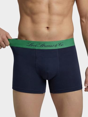 Image of Levi's Cotton Elite Trunk | Premium Men's Trunk Underwear | 4-Way Stretch | Outer Elastic Waistband | H-Pocket | Style 072 | Pack of 2