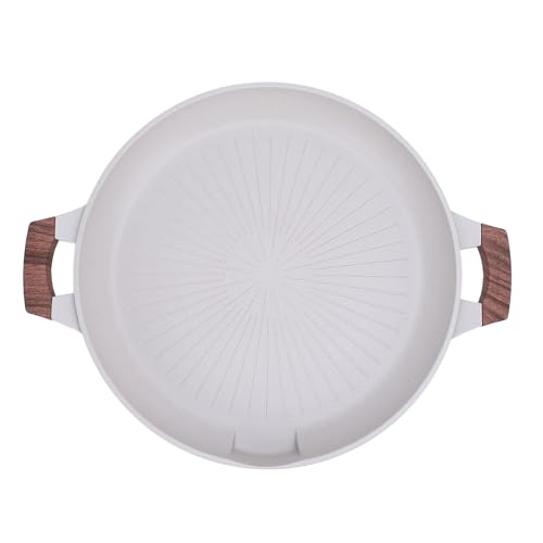 Korean Grill Pan, Stovetop Korean BBQ Non Stick Grill Pan, Even Heating Portable Multifunctional Maifanite BBQ Grill Plate for Indoor Outdoor Grilling