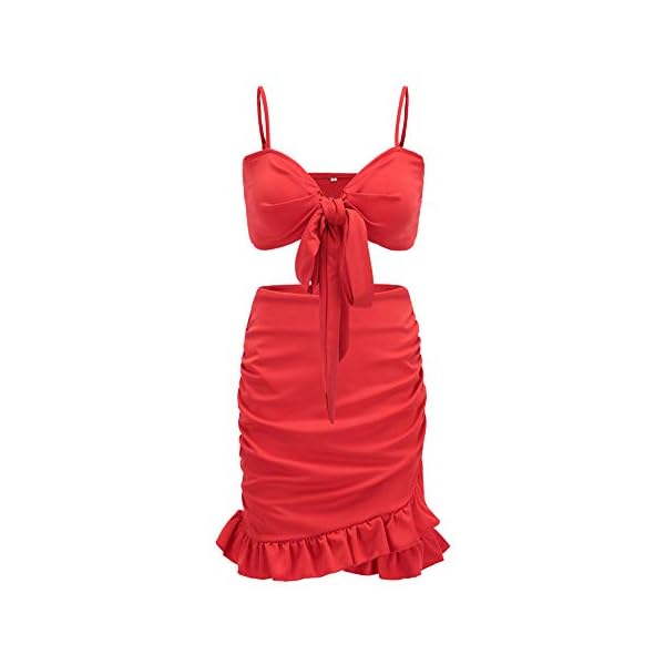 Relipop-Womens-Strap-Crop-Top-Outfit-Two-Piece-Backless-Bandage-Bodycon-Midi-Dress Relipop Women's Strap Crop Top Outfit Two Piece Backless Bandage Bodycon Midi Dress (Small, Red)