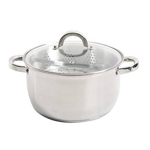 Oster 111922.03 Sangerfield 6 Qt Dutch Oven Casserole with Steamer Basket, Stainless Steel