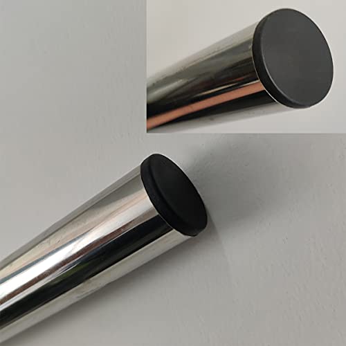 4 Pcs 50mm (2 Inch) Round Plastic Plugs, Black Pipe Tubing End Cap for Round Tube Furniture Finishing