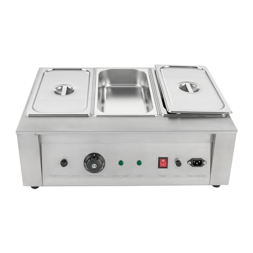 Electric Chocolate Melting Pot Stainless Steel Chocolate Melter 3 Tanks Thermostat Chocolate Warmer Machine 110V 300W for Chocolate Milk Cream Melting and Heating (3 Tank)