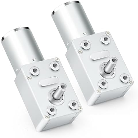 QCDENG DC 12V 45RPM High Torque Turbo Worm Geared Motor, Electric Motor High Torque Rotation Motor, Small Electric Motor Low RPM Cover