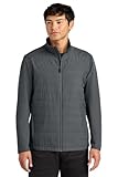 SPORT-TEK Unisex Teknical Hybrid Jacket | Light Insulated Zip Up Jacket for Men & Women, Water Repellent, Adjustable Hem, Iron Grey, Large
