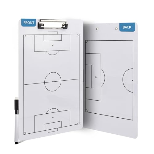 YECCULLO Eco Friendly PVC Multi Sport Coaching Clipboard Reusable Tactical Board for Basketball,Soccer,Volleyball,Handball and Futsal Portable Training Essential for Coaches