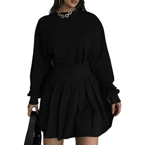 Amazon.com: Women 2 Piece Skirt Set Casual Long Sleeve Crop