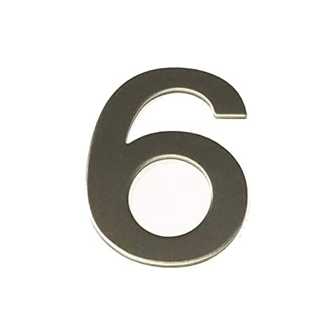 Brushed Stainless Steel House Number 6 Cover