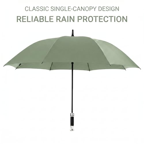 Image of ginoya brothers Large Golf Umbrella with UV Protection and Windproof Oversized Canopy, Wooden Handle or Ergonomic Comfort Grip, Quick-Dry Water-Repellent Fabric for Rain and Sun